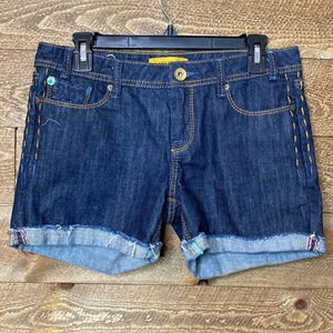 Mek Denim Milos Fxh Distressed Cut off Jeans Shorts Blue Cotton Denim Size 26